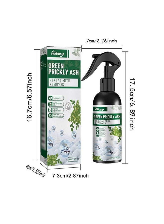 Green Prickly Ash Herbal Mite Remover ，For Bedding,Quilts,Sofas,Mites and Anti-mites 100ML