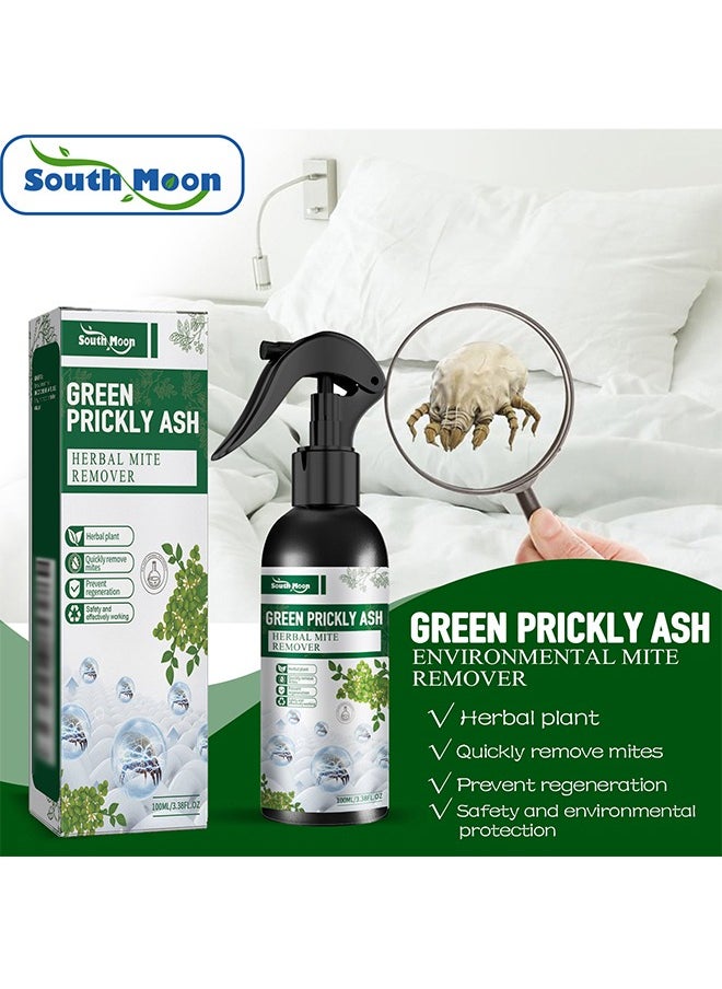 Green Prickly Ash Herbal Mite Remover ，For Bedding,Quilts,Sofas,Mites and Anti-mites 100ML