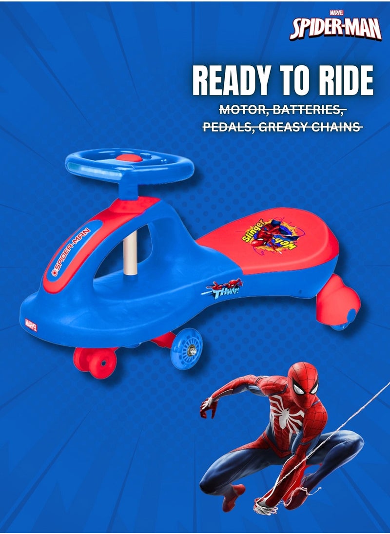 Marvel Spiderman Plasma Swing Car for Ages 3+ Years (Blue/Red)