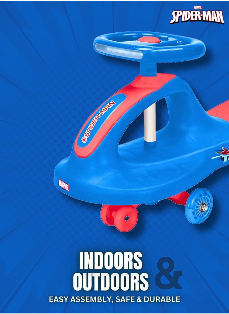 Marvel Spiderman Plasma Swing Car for Ages 3+ Years (Blue/Red)