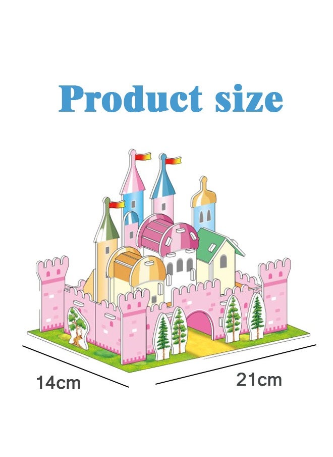 3D Puzzle Children's Parent-child Toys Building House Handmade Educational Paper Model Girl Gift Assembly（4 Sets of Pictures）