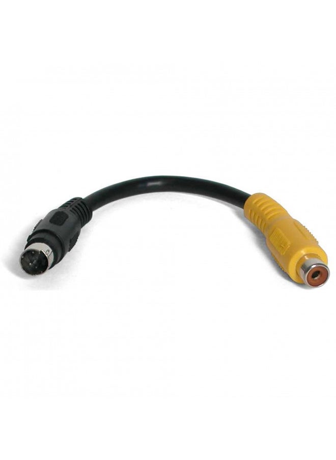 StarTech.com 6 in. S Video to Composite Video Adapter Cable - S-Video to Composite Video - Low Profile - 4 Pin S Video to RCA (SVID2COMP) Black