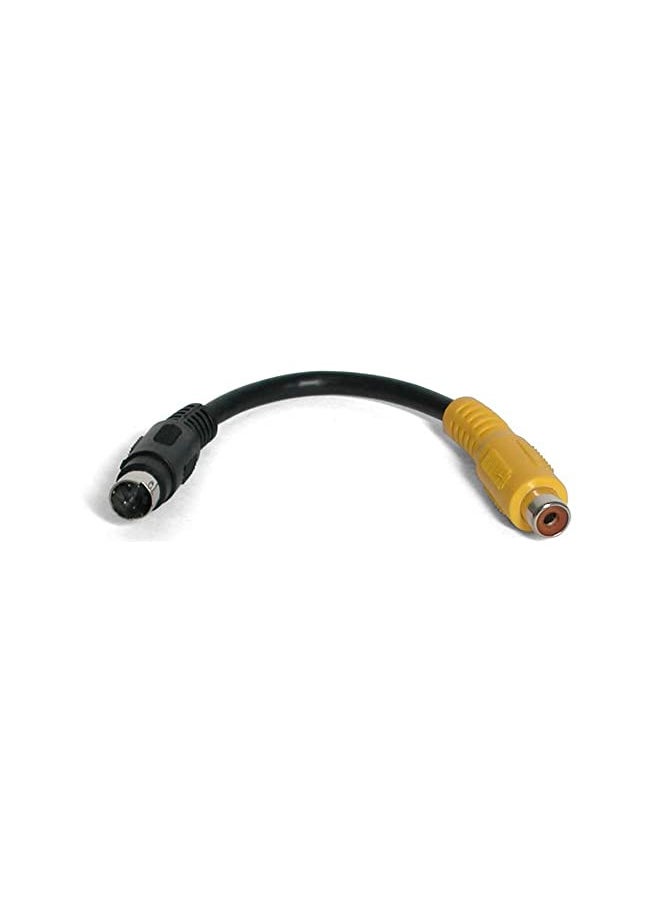 StarTech.com 6 in. S Video to Composite Video Adapter Cable - S-Video to Composite Video - Low Profile - 4 Pin S Video to RCA (SVID2COMP) Black