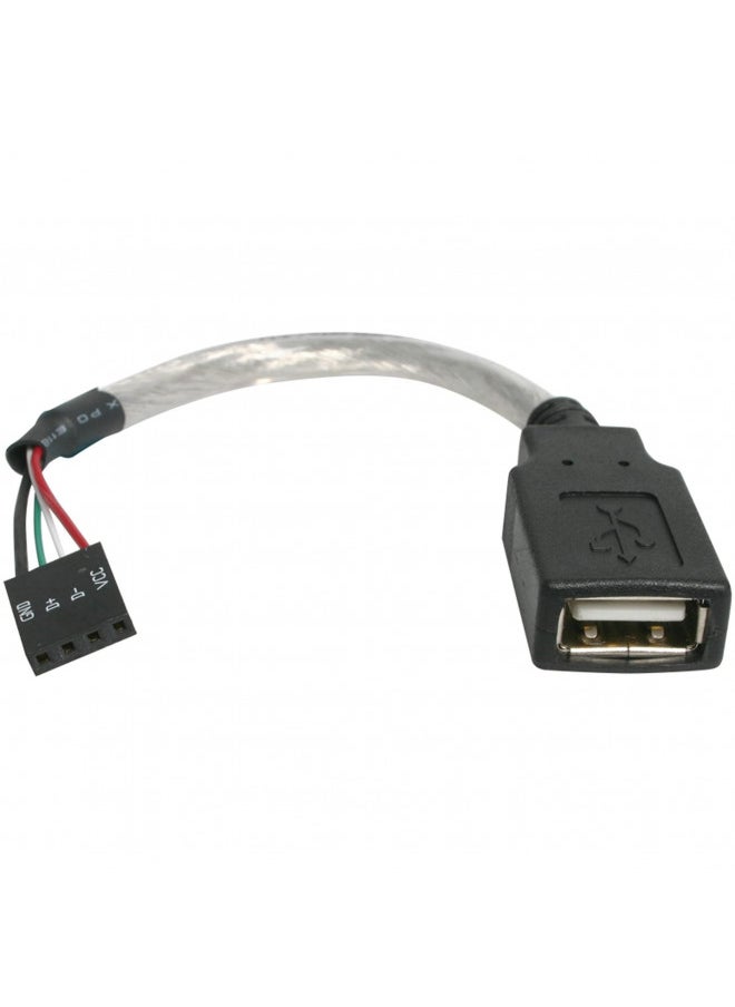StarTech.com 6in USB 2.0 A to USB 4 Pin to Motherboard Header Adapter F/F - USB cable - USB (F) to 4 pin USB 2.0 header (F) - USBMBADAPT