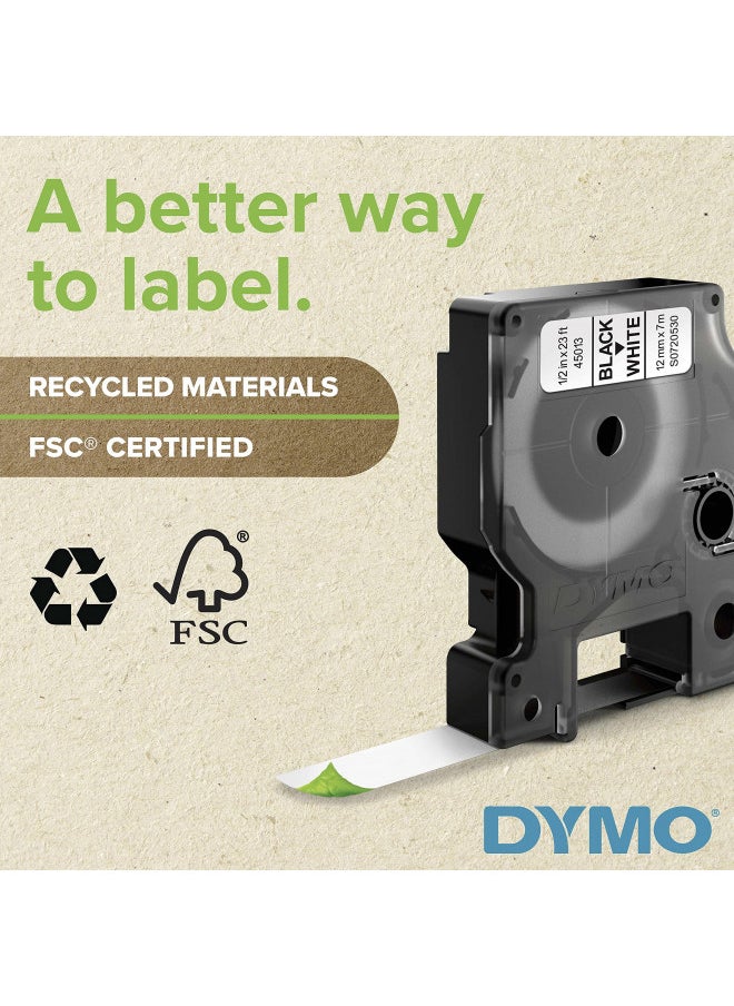 DYMO Industrial Labels for DYMO Industrial Rhino Label Makers, Black on Orange, 3/4
