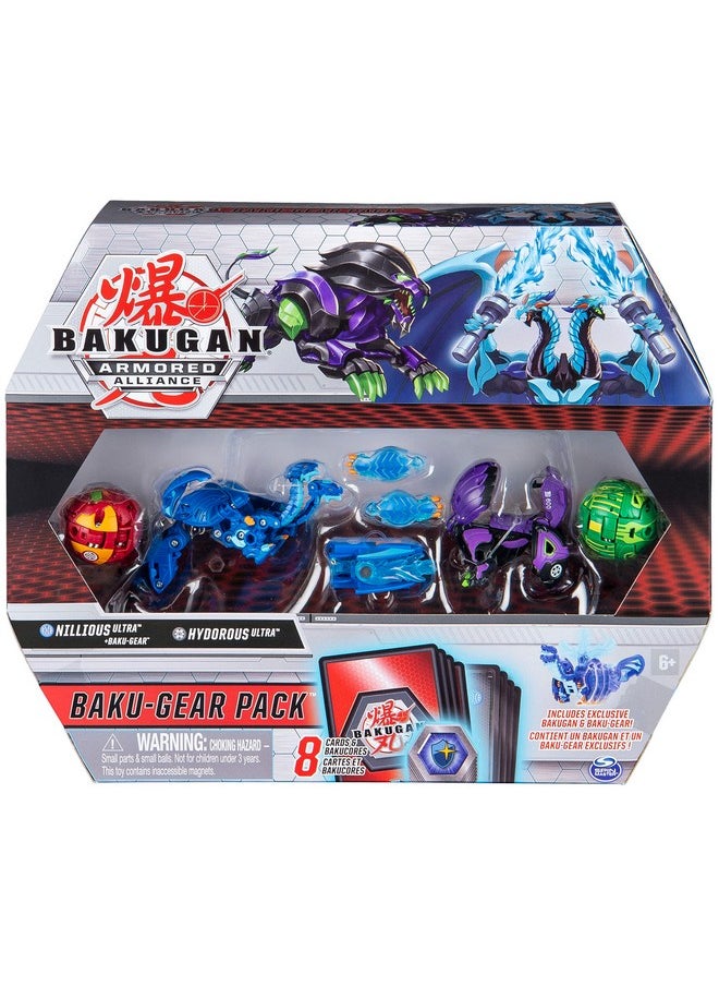 Baku-Gear 4-Pack, Nillious Ultra With Baku-Gear And Hydorous Ultra, Collectible Action Figures