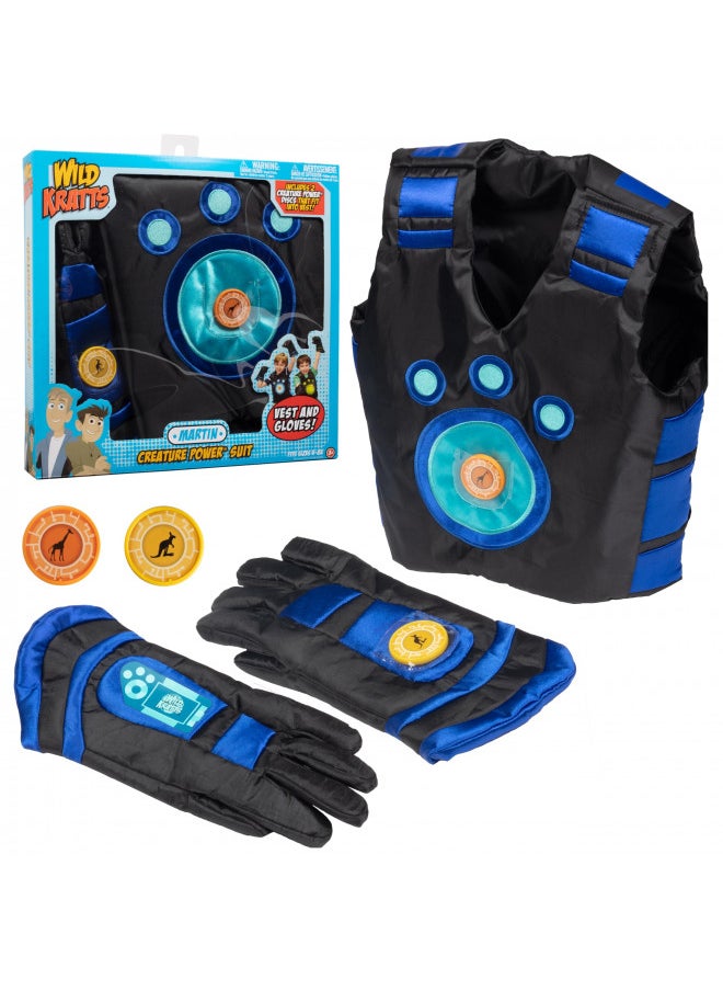 Wild Kratts Creature Power Suit, Martin - Large 6-8X - Vest, Gloves and 2 Power Discs for Pretend Play & Dress Up - Officially Licensed - Gift for Kids