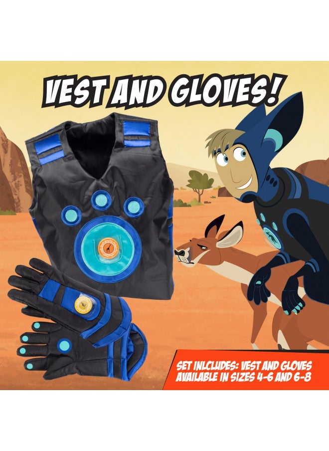 Wild Kratts Creature Power Suit, Martin - Large 6-8X - Vest, Gloves and 2 Power Discs for Pretend Play & Dress Up - Officially Licensed - Gift for Kids