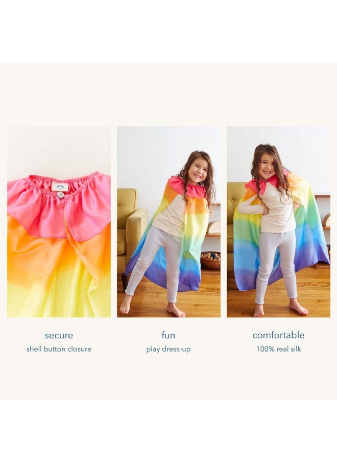 - Rainbow Cape For Kids Ages 3-8 | Montessori And Waldorf Toy Dress Up For Pretend Play | Birthday Gift For Boys And Girls