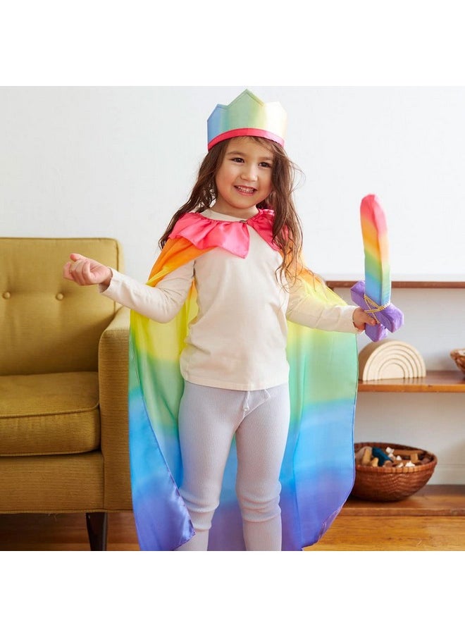 - Rainbow Cape For Kids Ages 3-8 | Montessori And Waldorf Toy Dress Up For Pretend Play | Birthday Gift For Boys And Girls