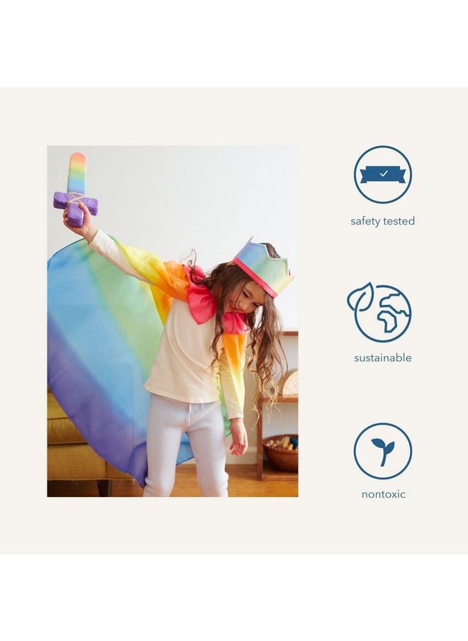 - Rainbow Cape For Kids Ages 3-8 | Montessori And Waldorf Toy Dress Up For Pretend Play | Birthday Gift For Boys And Girls