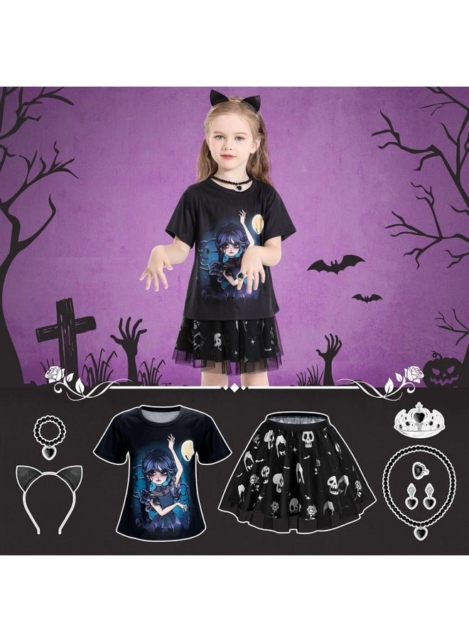 Black Costume Dress For Girls,Black Family Costumes Dress For Girls, Black Princess Dresses For Girls Ages 3,4,5,6 Years Old,Halloween Birthday Gift