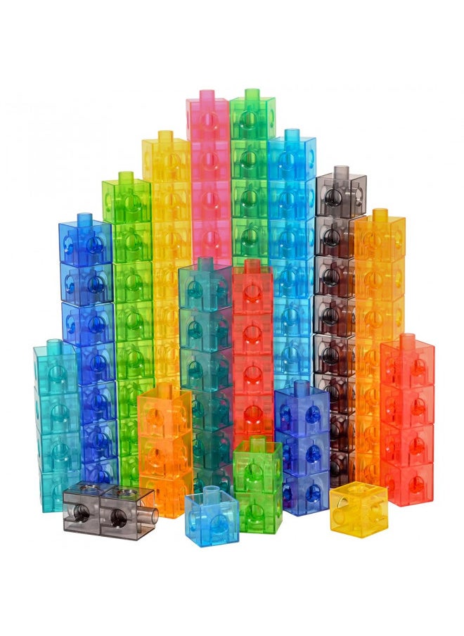 edxeducation Translucent Linking Cubes - Construction Toy for Early Math - Set of 100 - 0.8 Inch - Light Table Toy - Elementary + Preschool Learning