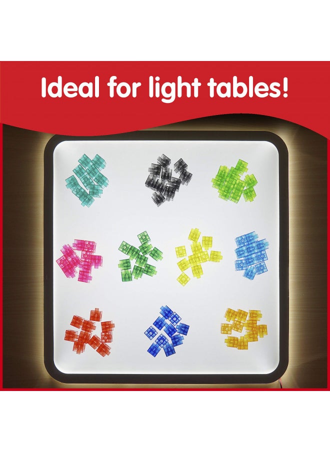 edxeducation Translucent Linking Cubes - Construction Toy for Early Math - Set of 100 - 0.8 Inch - Light Table Toy - Elementary + Preschool Learning