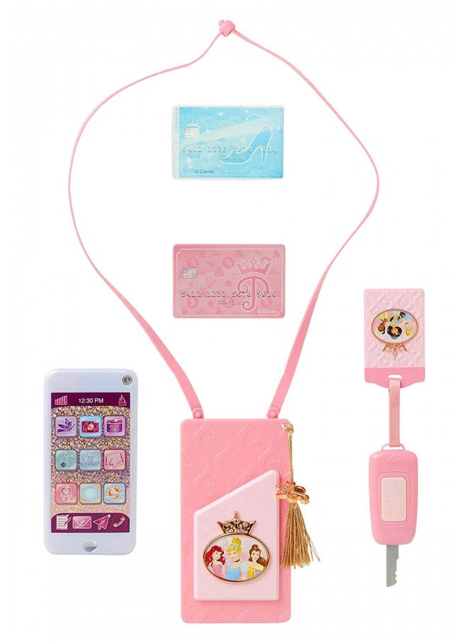 Disney Princess Style Collection On-The-Go Play Smartphone with Led Lights, Sounds & Cross Body Strap for Girls Ages 3+