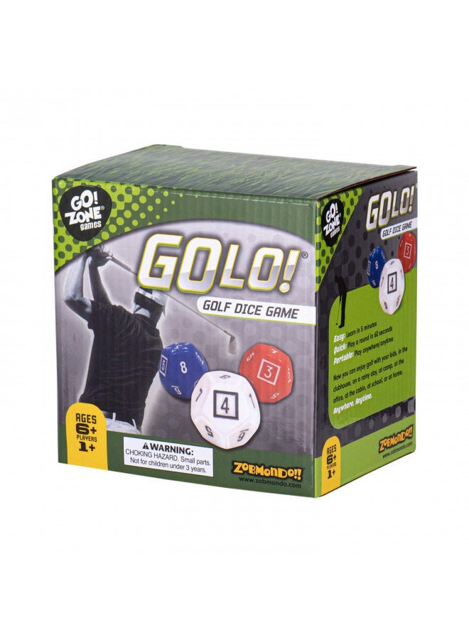 Zobmondo!! GOLO Golf Dice Game | for Golfers, Families, and Kids | Portable Fun Game for Home, Travel, Camping, Vacation, Beach | Award Winner