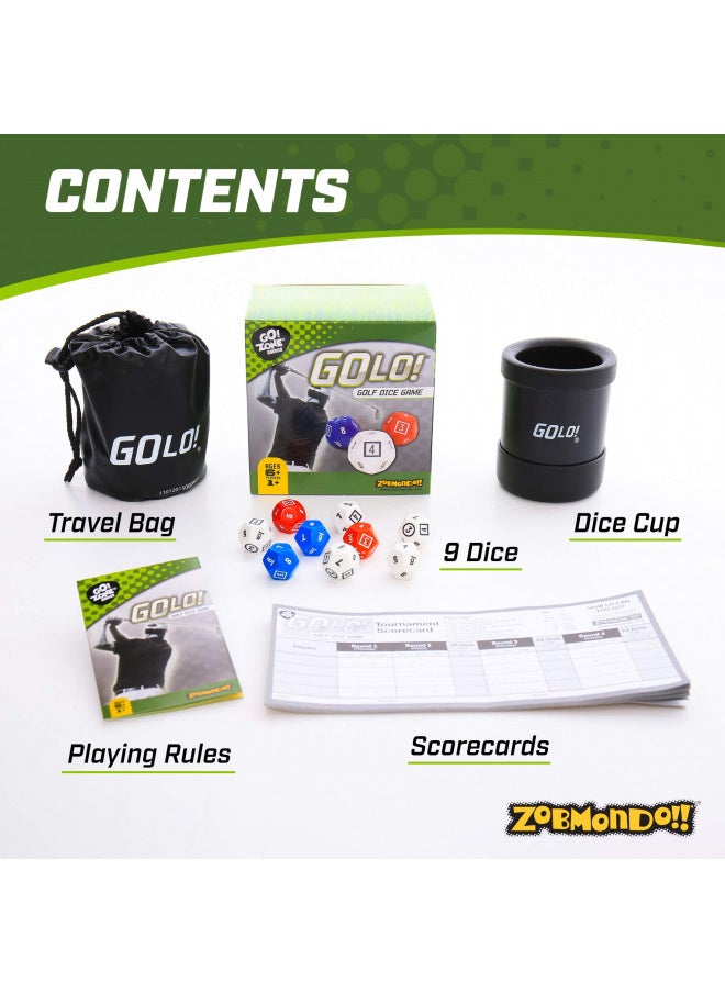 Zobmondo!! GOLO Golf Dice Game | for Golfers, Families, and Kids | Portable Fun Game for Home, Travel, Camping, Vacation, Beach | Award Winner