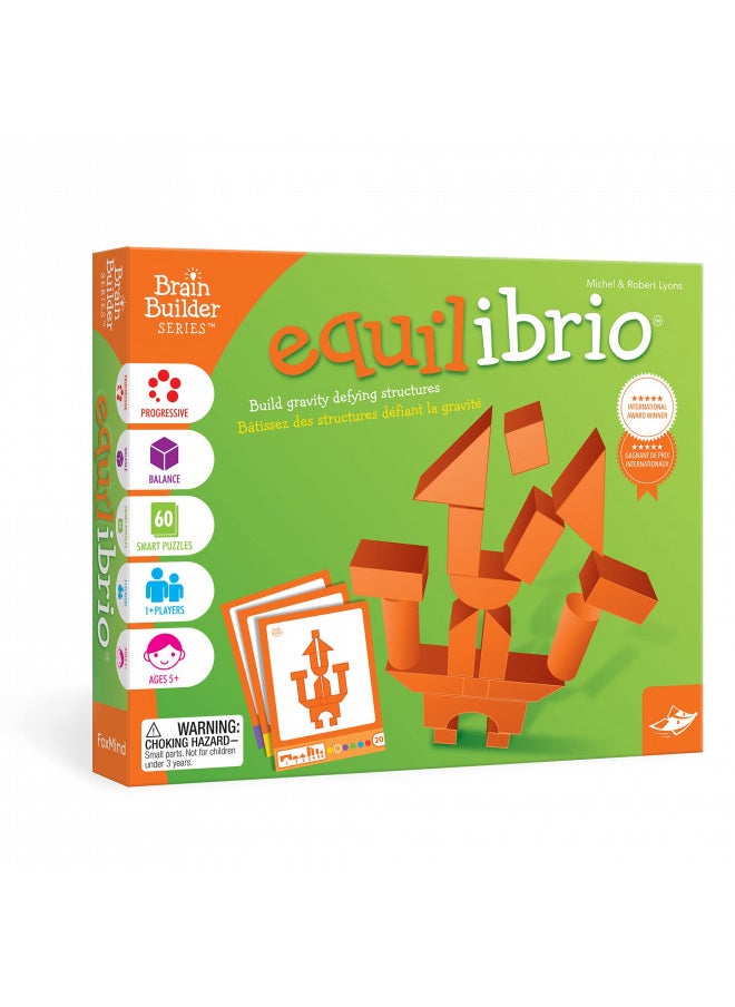 Foxmind Games: Equilibrio Spatial Logic and Dexterity Game, Build Gravity Defying Structures, 60 Smart Puzzles to Work Through, 6 Levels of Complexity, Develops STEM Skills, 1+ Players, For Ages 5+