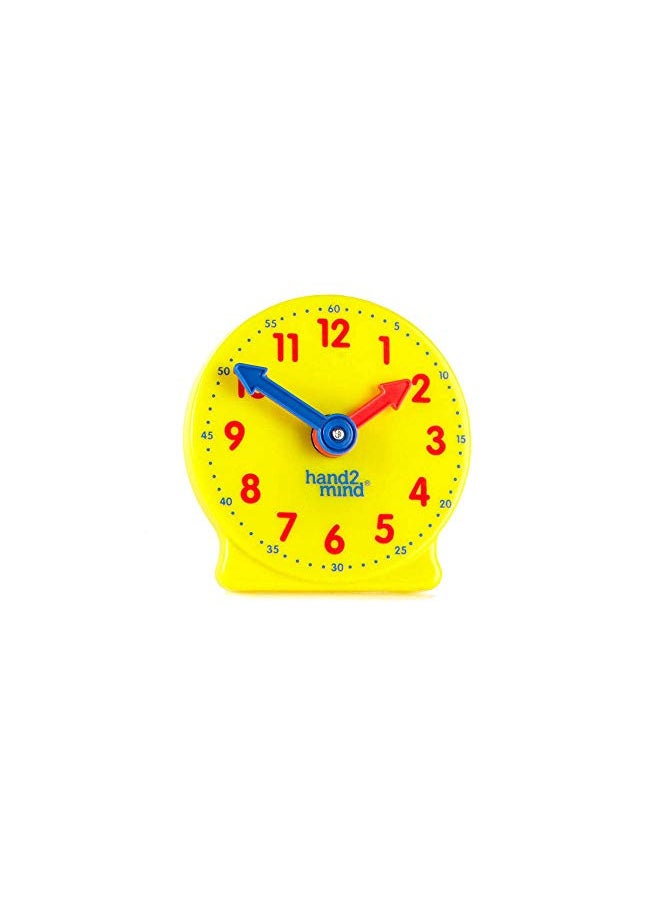 hand2mind Mini Geared Clock, Telling Time Teaching Clock, Learn to Tell Time Clock, Analog Learning Clock, Clock for Kids Learning to Tell Time, Teaching Time Classroom Clock (Set of 12)