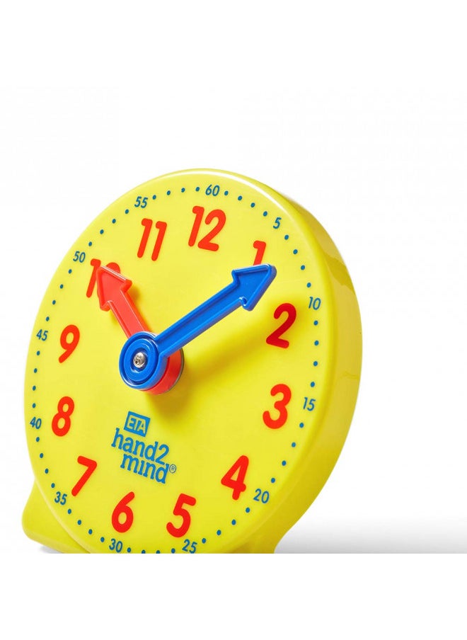 hand2mind Mini Geared Clock, Telling Time Teaching Clock, Learn to Tell Time Clock, Analog Learning Clock, Clock for Kids Learning to Tell Time, Teaching Time Classroom Clock (Set of 12)