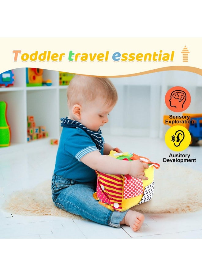 Cubic Activity Learning Toy With Zippers, Latches, Buckles, Laces, Snaps, Buttons And More - Perfect For Toddlers At Home, On Airplanes, Cars Or Travel