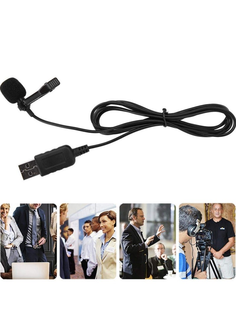 USB Lavalier Lapel Clip-on Omnidirectional Computer Microphone for Laptop, PC and Mac, Perfect Podcasting, Gaming, Streaming and Desktop Mic