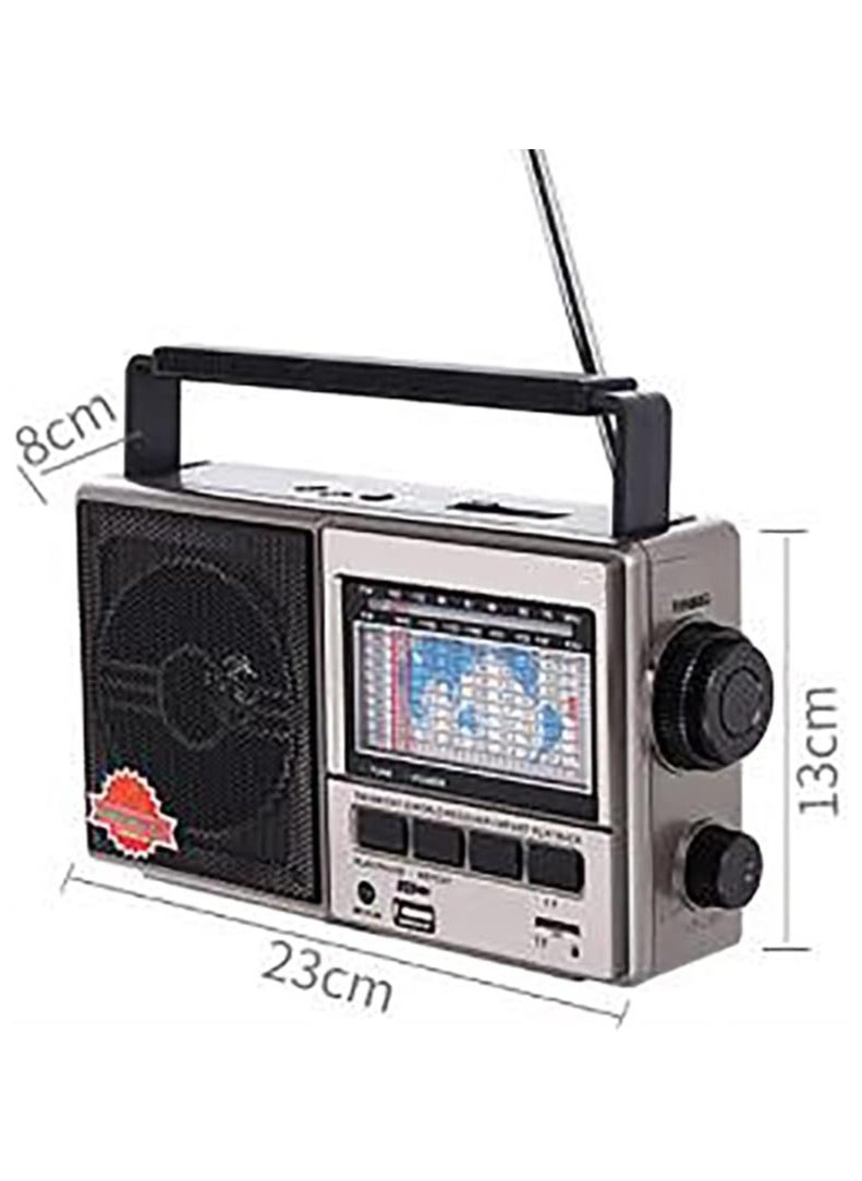 Portable cassette player and retro radio with recording capabilities, featuring full-band radio support