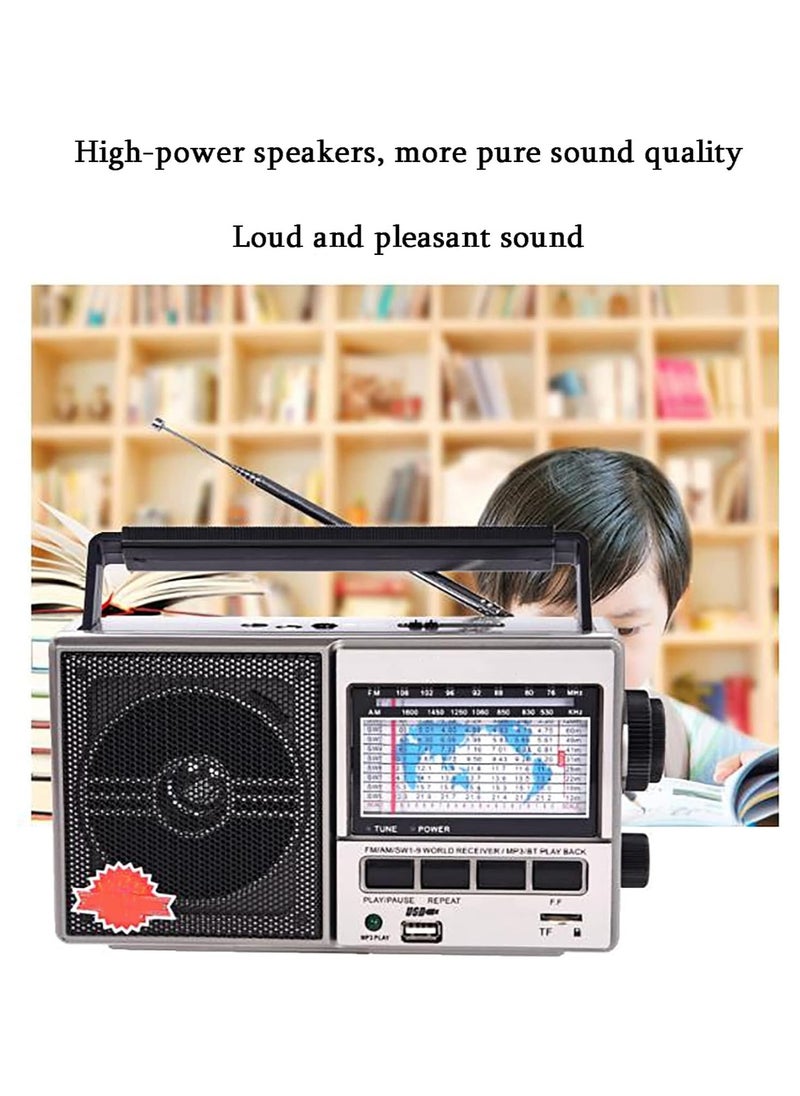 Portable cassette player and retro radio with recording capabilities, featuring full-band radio support