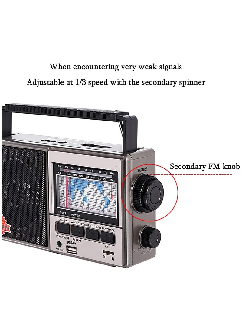 Portable cassette player and retro radio with recording capabilities, featuring full-band radio support