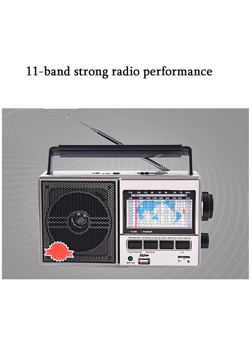 Portable cassette player and retro radio with recording capabilities, featuring full-band radio support