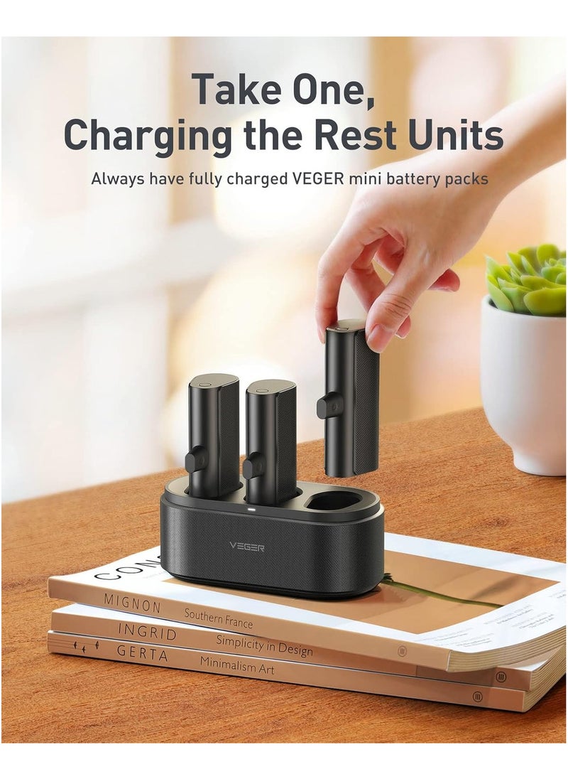 3PCS 5000mAh Portable Android Chargers Charging Station Kit, Shared Charging Station Dock with 3 Powerbanks Set for Home Pub Office Restaurant Hotel Party