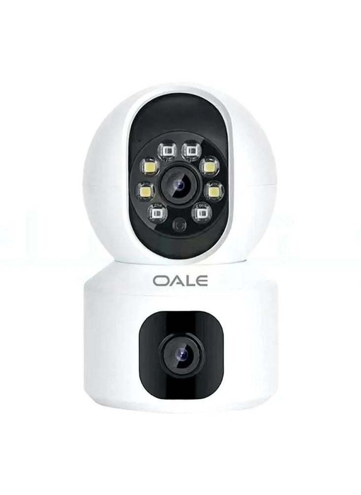 iHome 03 Security Camera Dual Track Audio Support Night Vision Motion Detect Security Camera 360 Full View Two Way Real Time Voice Calling Camera White