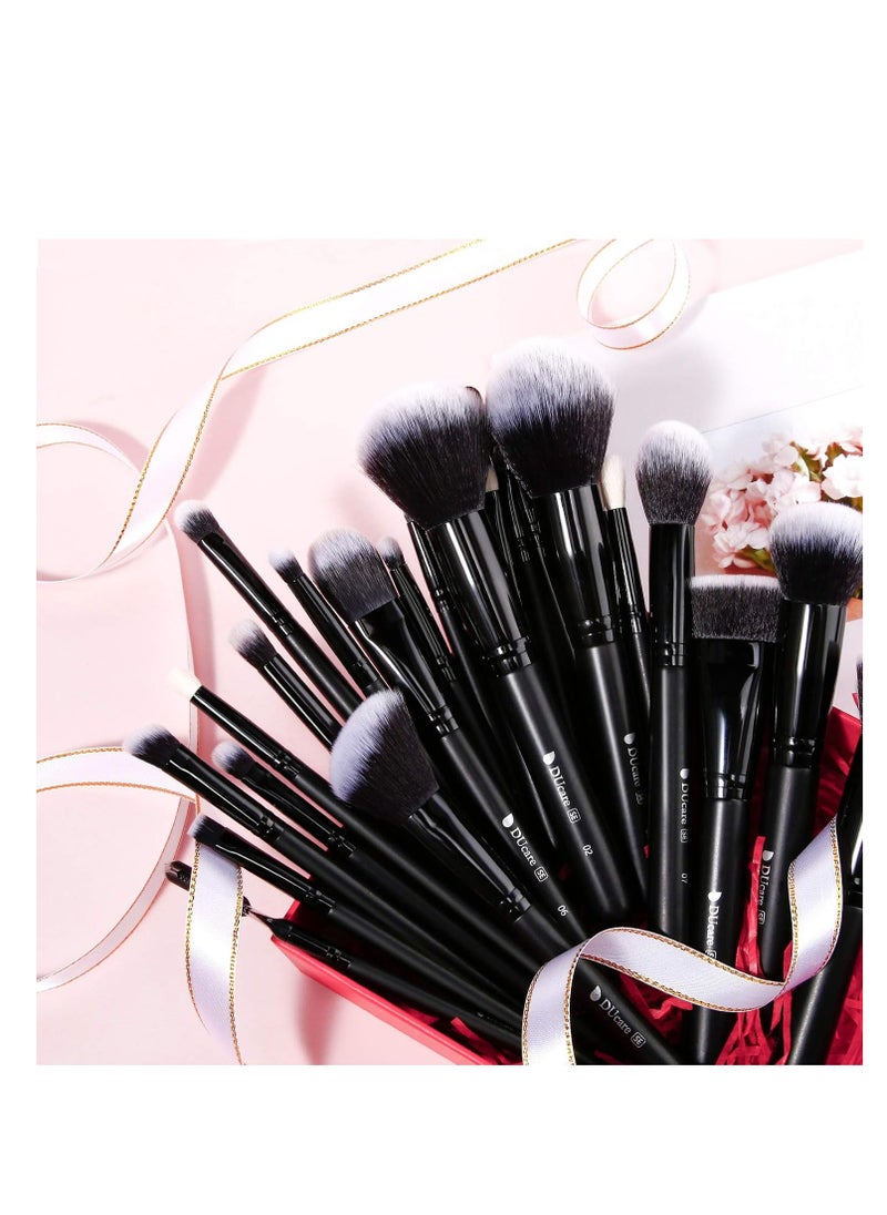 DUcare Professional Makeup Brushes Set 27Pcs Makeup Brush Set Premium Synthetic Kabuki Foundation Blending Face Powder Blush Concealers Eye Shadows Brushes