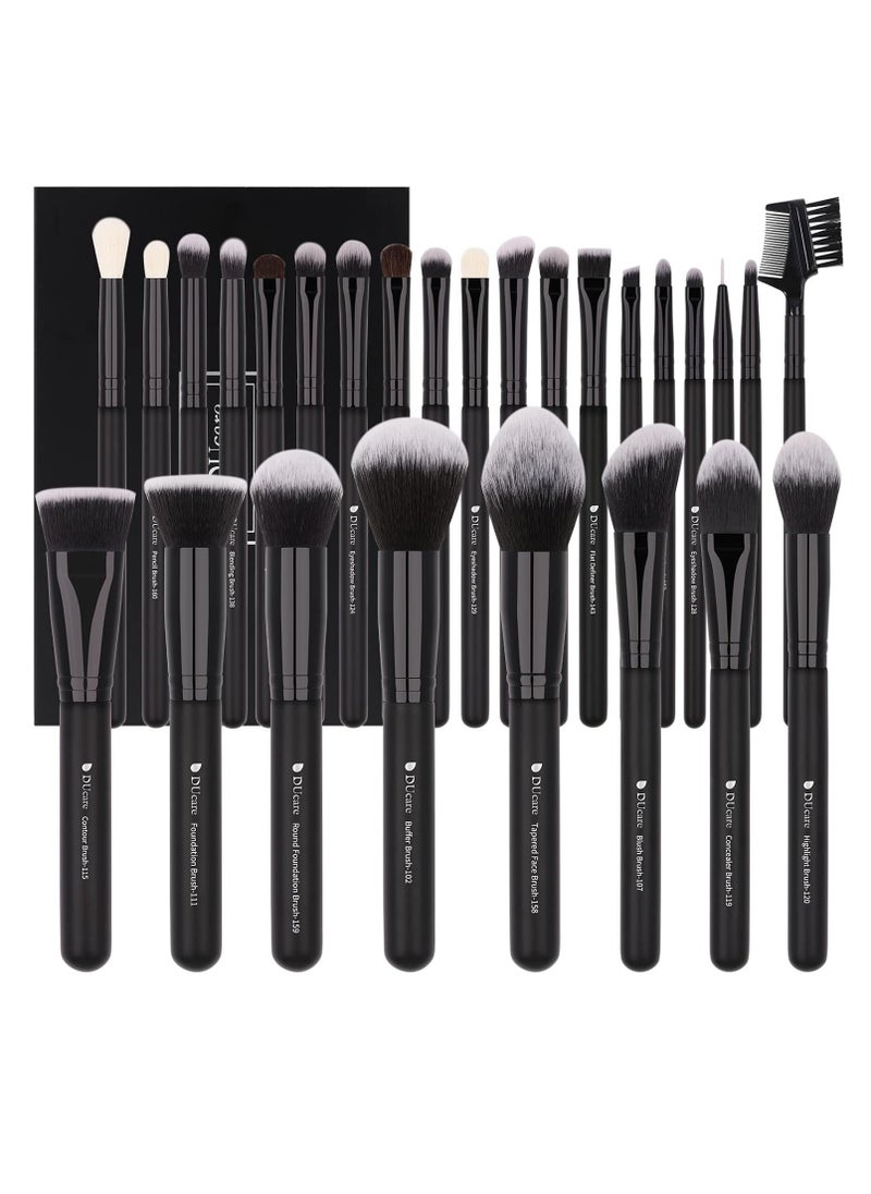 DUcare Professional Makeup Brushes Set 27Pcs Makeup Brush Set Premium Synthetic Kabuki Foundation Blending Face Powder Blush Concealers Eye Shadows Brushes