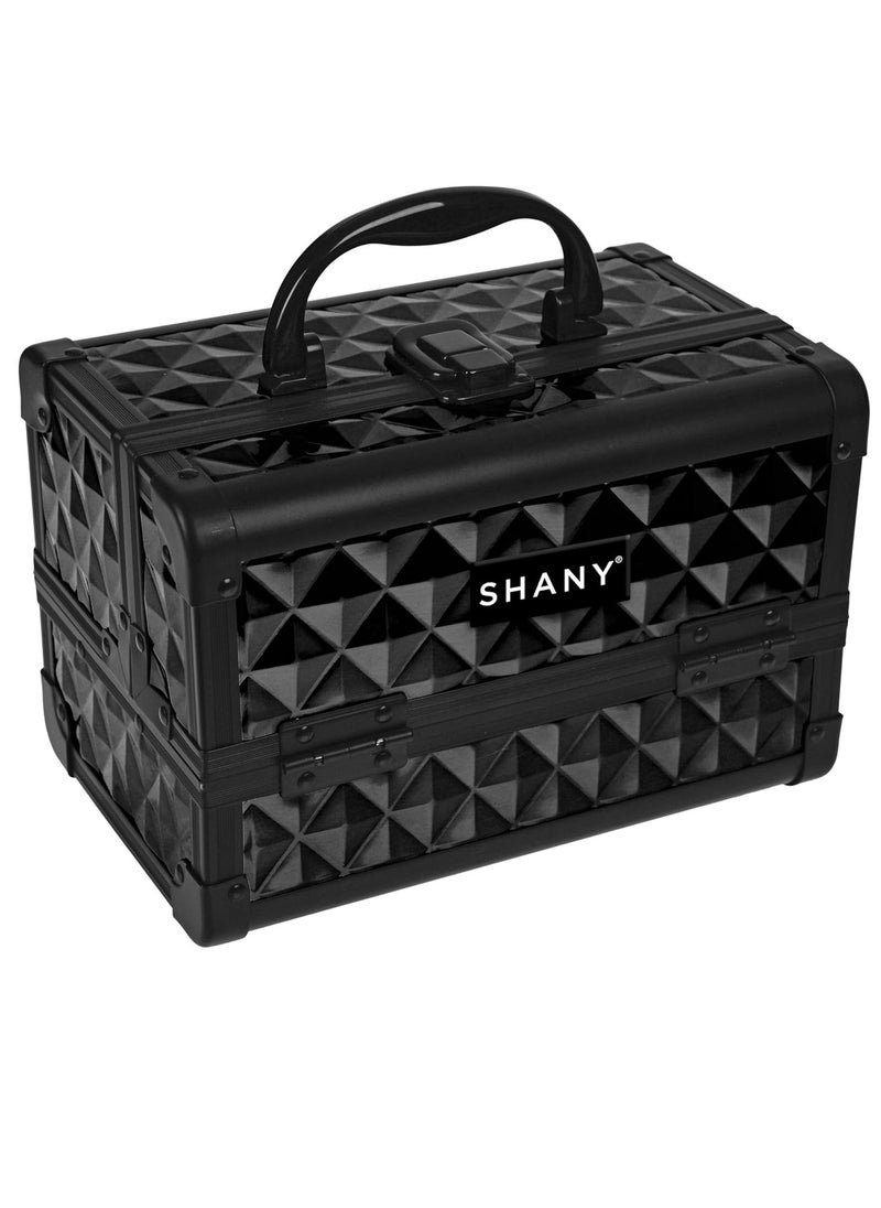 SHANY Chic Makeup Train Case Cosmetic Box Portable Makeup Case Cosmetics Beauty Organizer Jewelry storage with Locks, Multi trays Makeup Storage Box with Makeup Mirror - Twilight