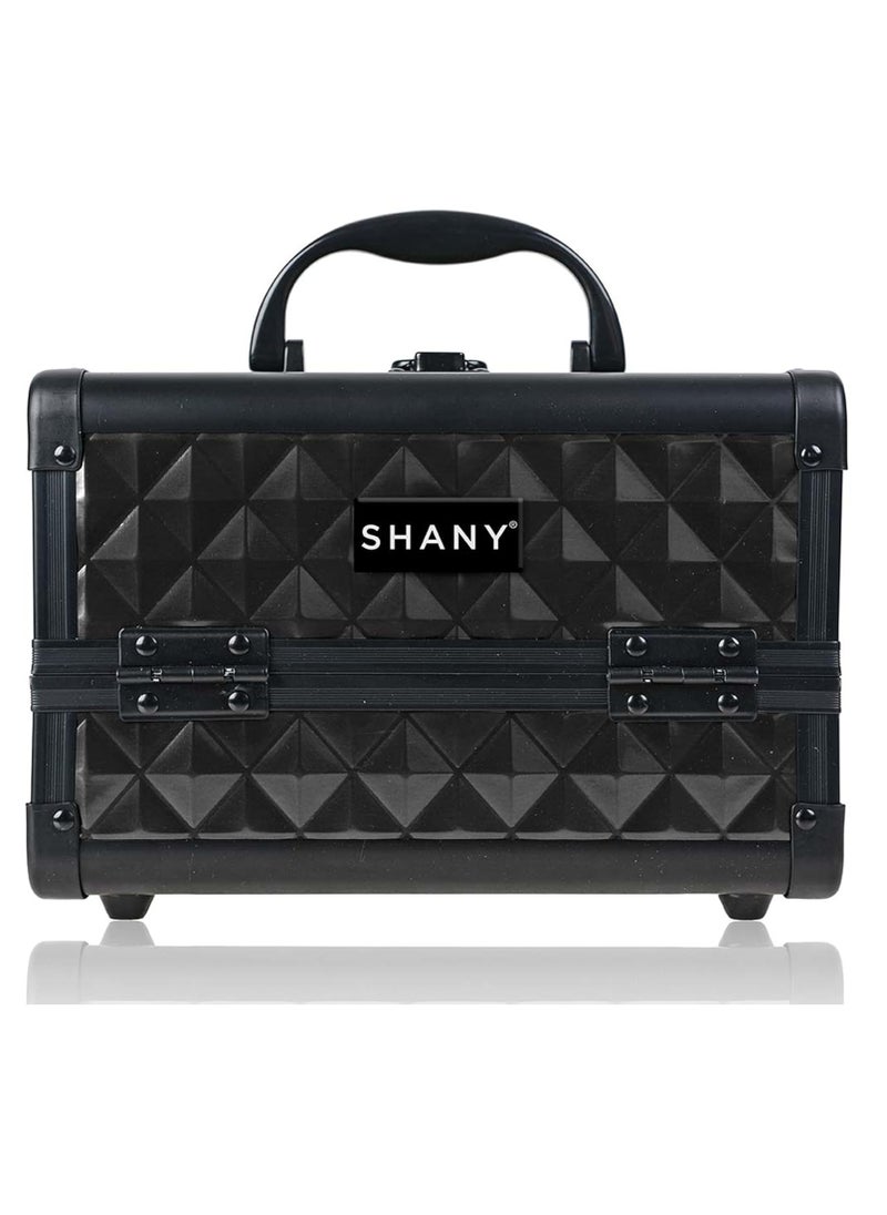 SHANY Chic Makeup Train Case Cosmetic Box Portable Makeup Case Cosmetics Beauty Organizer Jewelry storage with Locks, Multi trays Makeup Storage Box with Makeup Mirror - Twilight