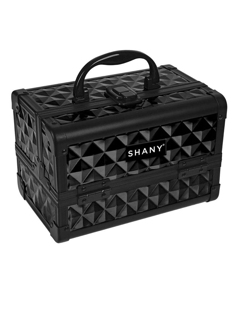 SHANY Chic Makeup Train Case Cosmetic Box Portable Makeup Case Cosmetics Beauty Organizer Jewelry storage with Locks, Multi trays Makeup Storage Box with Makeup Mirror - Twilight