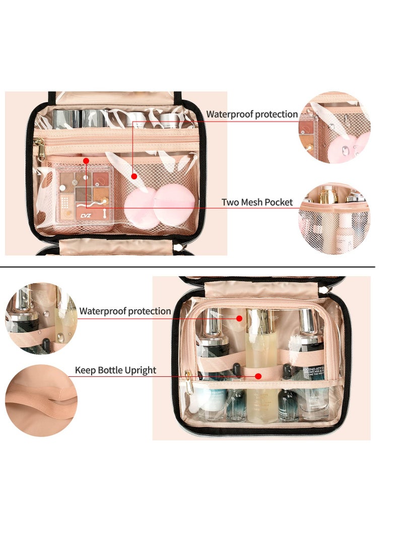 CUBETASTIC Travel Toiletry Bag, Makeup Bag for Women, Portable Water-resistant Small Travel Bag for Toiletries & Cosmetic Essentials