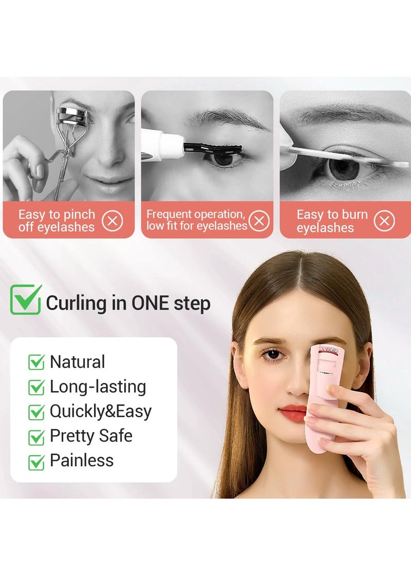 TOUCHBeauty Heated Eyelash Curler,Rechargeable Electric Eyelash Curler with LED Display,3-Level Adjustable Temperature,Rechargeable Natural Curling 24H Long Lasting for Women AG-2316pink
