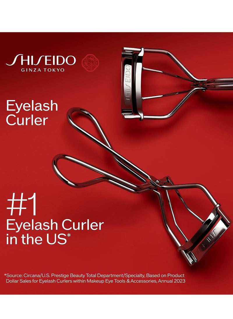 Shiseido Eyelash Curler - Crimps & Curls Lashes for Perfect, Eye-Framing Fringe - Gentle & Safe - Includes Replacement Pad