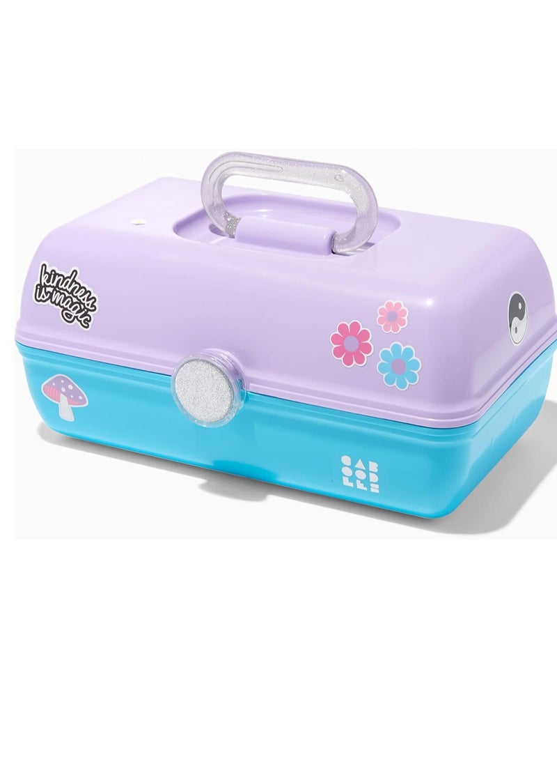 Claire's Exclusive - Caboodles Makeup Case, Travel Cosmetic Organizer for Girls with Mirror, Hard Case Storage Box: 13 x 7.4 x 6 Inches