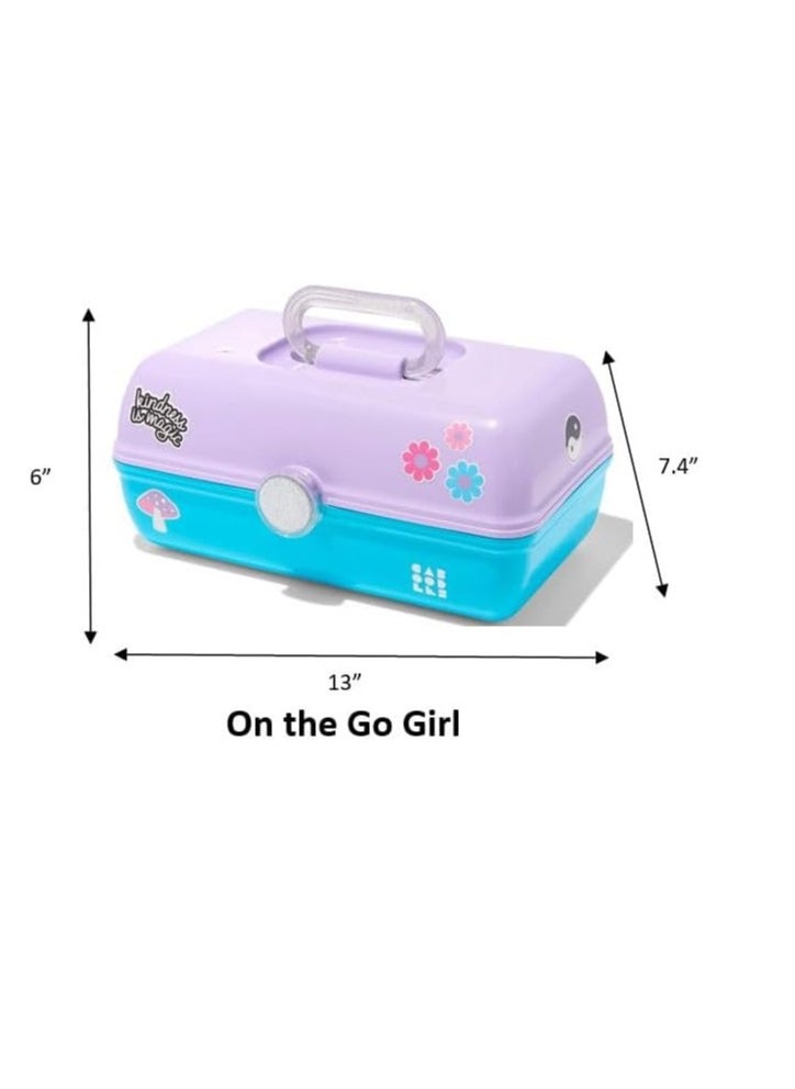 Claire's Exclusive - Caboodles Makeup Case, Travel Cosmetic Organizer for Girls with Mirror, Hard Case Storage Box: 13 x 7.4 x 6 Inches