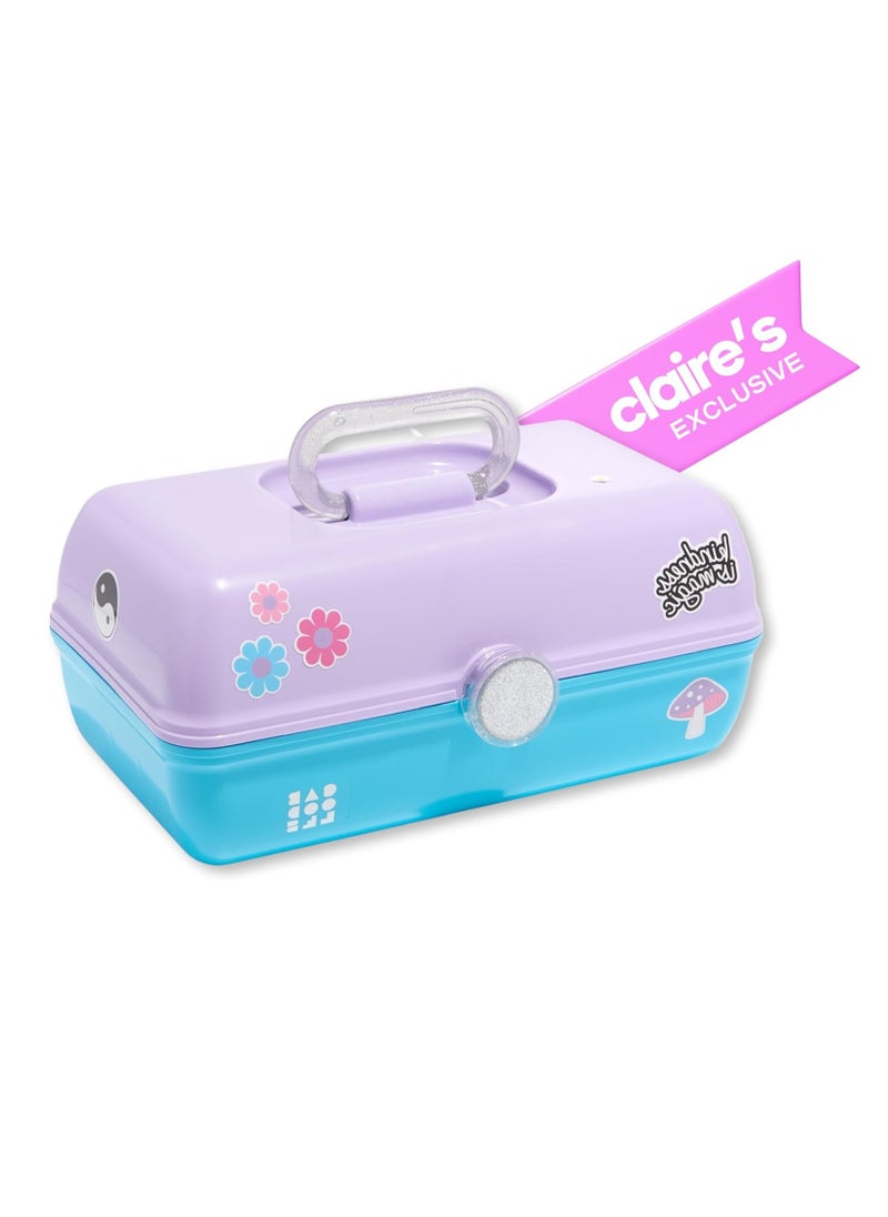 Claire's Exclusive - Caboodles Makeup Case, Travel Cosmetic Organizer for Girls with Mirror, Hard Case Storage Box: 13 x 7.4 x 6 Inches