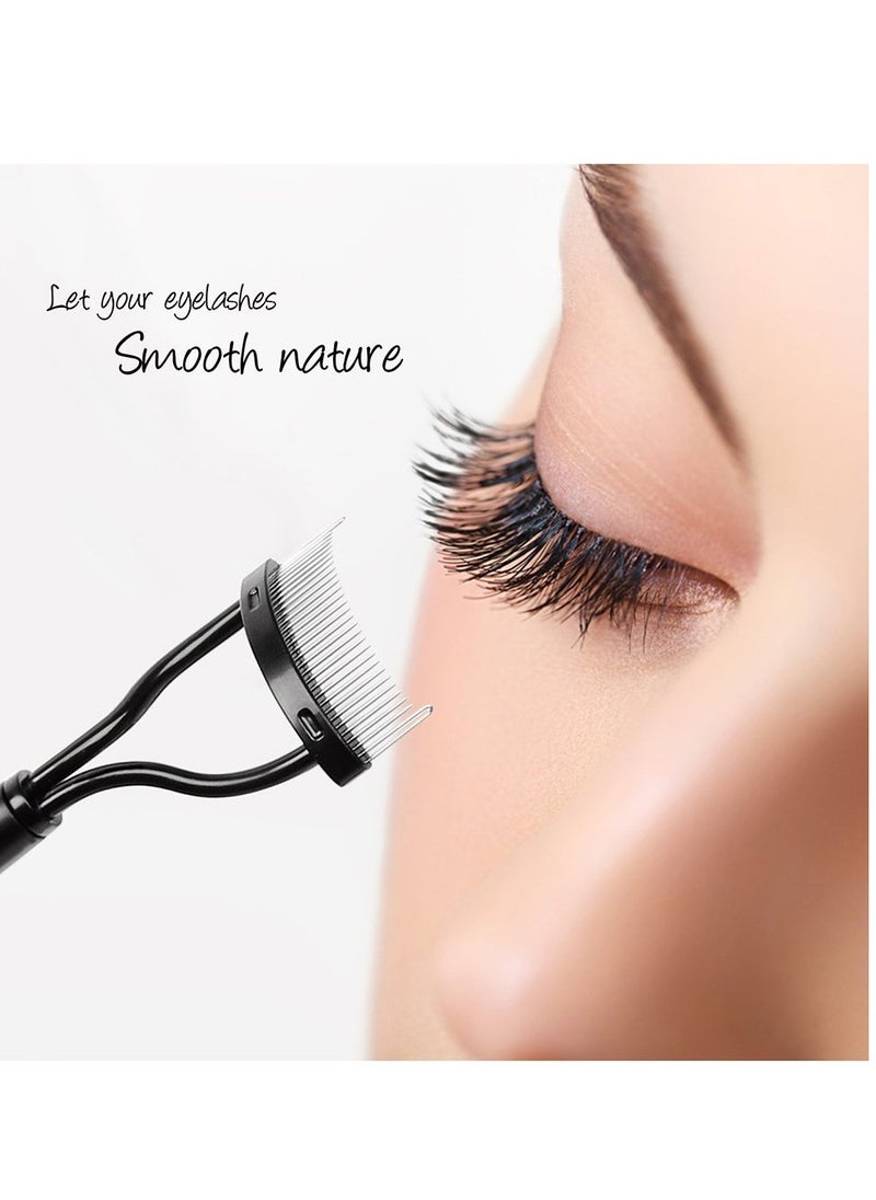 Pinkiou Eyelash Curlers with Comb and Eeylash Separator Set Professional Lash Curler with Built-in Comb Ergonomic Heart-Shaped Handle and Eyelash Comb Tool for Daily Makeup