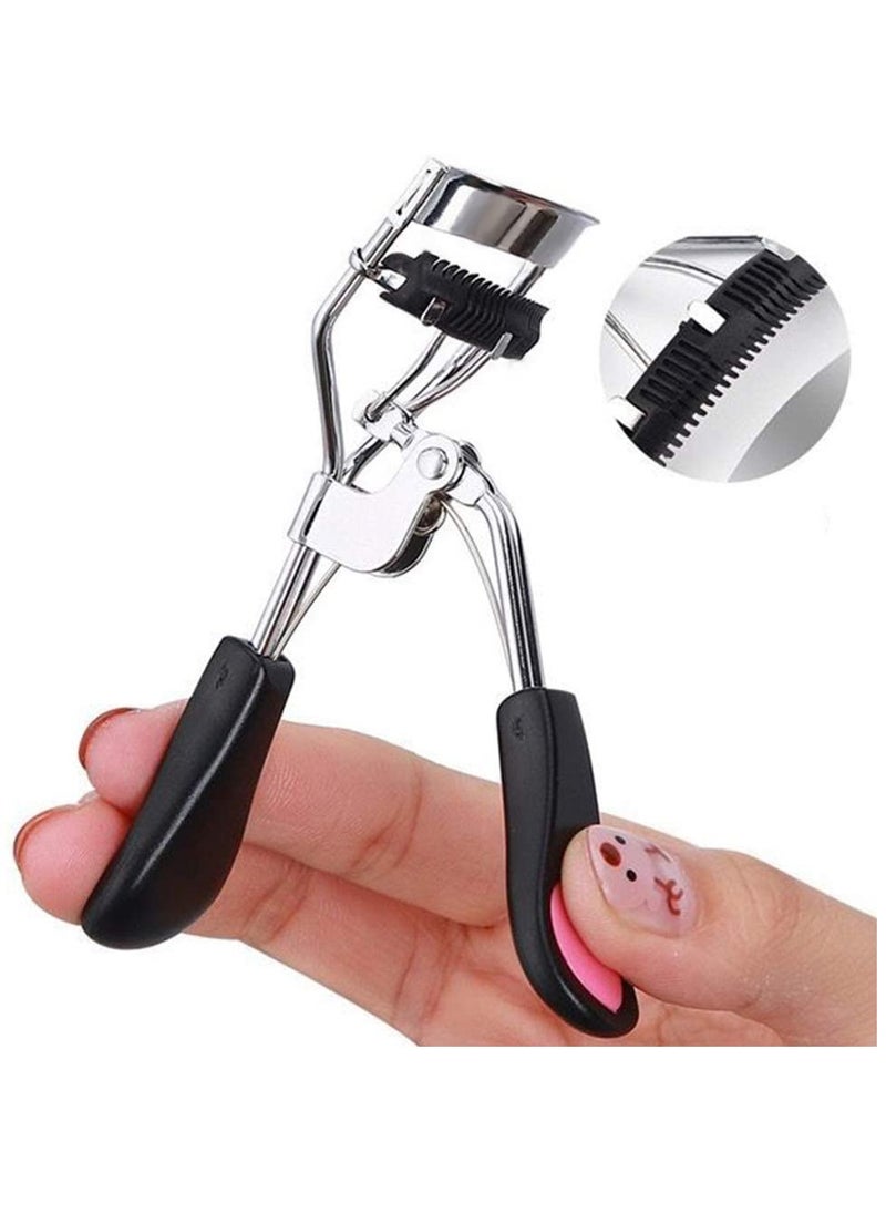 Pinkiou Eyelash Curlers with Comb and Eeylash Separator Set Professional Lash Curler with Built-in Comb Ergonomic Heart-Shaped Handle and Eyelash Comb Tool for Daily Makeup