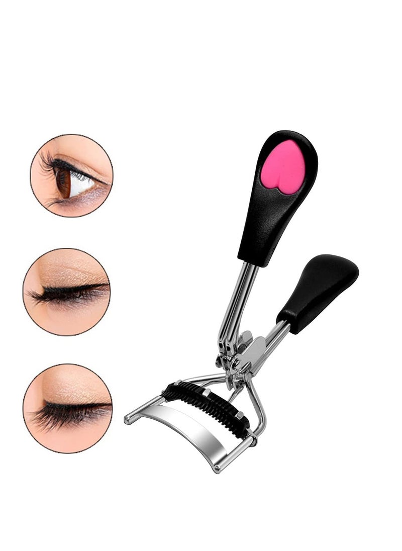 Pinkiou Eyelash Curlers with Comb and Eeylash Separator Set Professional Lash Curler with Built-in Comb Ergonomic Heart-Shaped Handle and Eyelash Comb Tool for Daily Makeup