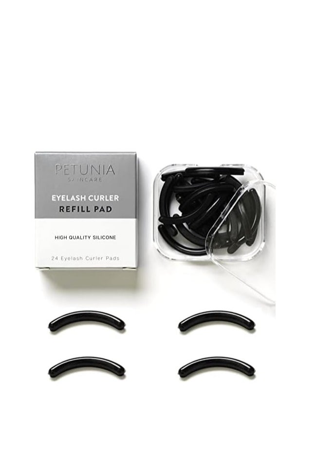 BLACK Eyelash Curler Refills (24-Pack) Replacement Pads | Eye Lash and Cosmetic Accessory | Create Permanent Curls and Intense Lashes | Universal Fit for Standard Curlers