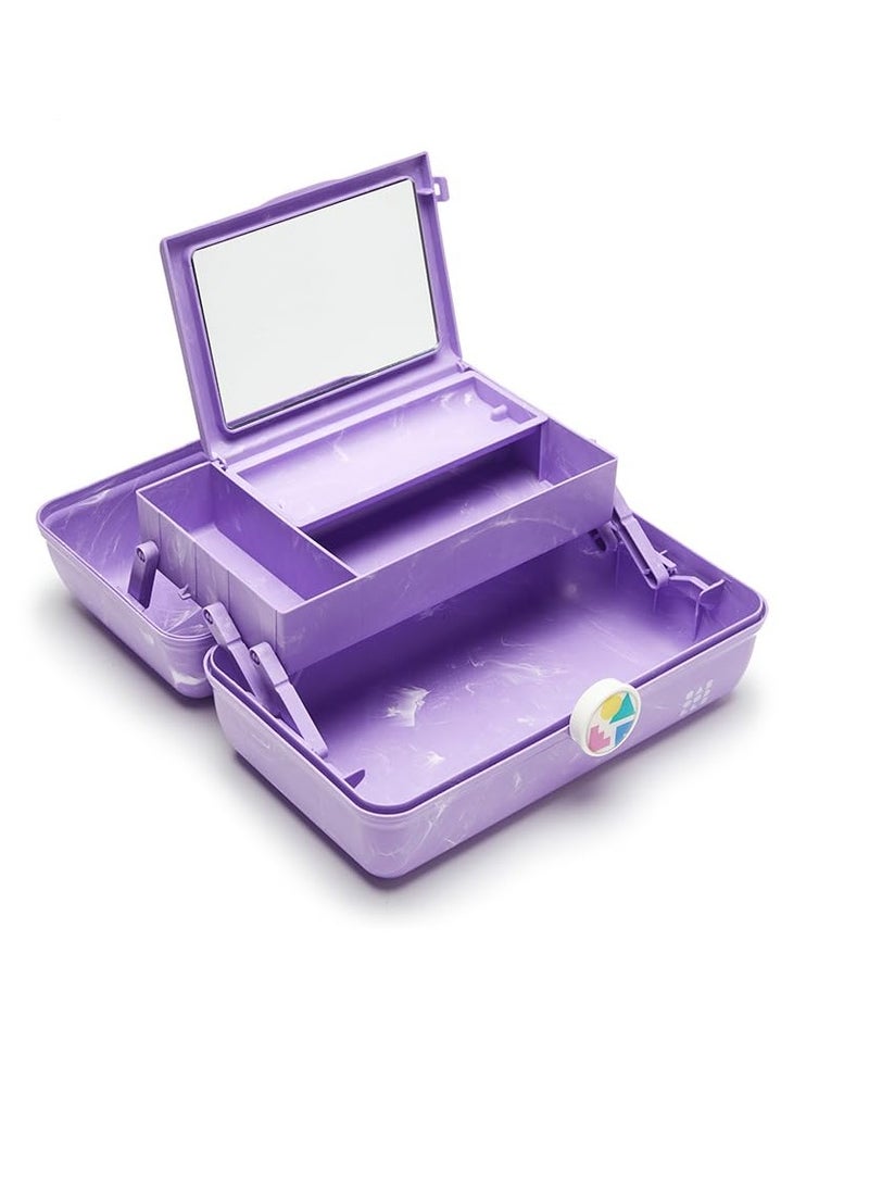 Caboodles On-The-Go Girl Retro Case, Lavender Marble, 13x8x5.75 Inch (Pack of 1)