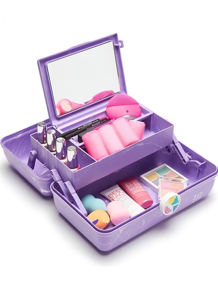 Caboodles On-The-Go Girl Retro Case, Lavender Marble, 13x8x5.75 Inch (Pack of 1)