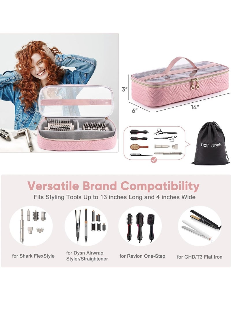 Hair Tools Travel Case with Black Hair Dryer Bag, Hair Tools Travel Carrying Case for Shark FlexStyle/SmoothStyle - Hair Air Wrap Dryer Case Flat Curling Iron Travel Organizer